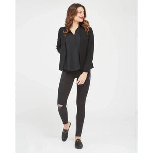 SPANX Vintage Distressed Black‎ Ankle Skinny Jeans
